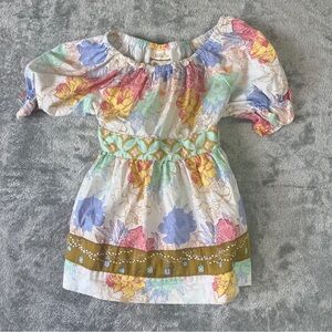 Matilda Jane Top 4 Girls Hello Lovely Peasant Tie puff Sleeve Floral Jars